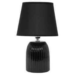 Discount Lampa stołowa ceramiczna czarna 28 cm