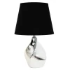 Lampy Stołowe^Lampa stołowa ceramiczna czarno-srebrna 31 cm
