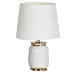 Zumaline Lampa stołowa glamour biało-złota 26,5 cm