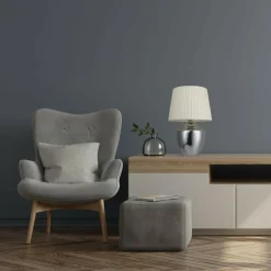 Online PLATINET S.A. Lampa stołowa klasyczna abażur biały PTL03SW