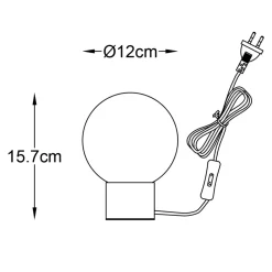 Zumaline Lampa stołowa kula czarna ARCTURUS