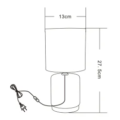 Zumaline Lampy Stołowe^Lampa stołowa nocna czarna 27,5 cm