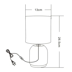 Online Zumaline Lampa stołowa nocna szara 26,5 cm