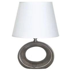 Online Zumaline Lampa stołowa z abażurem biało-brązowa 30 cm