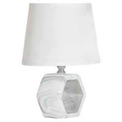 Zumaline Lampy Stołowe^Lampa stołowa z abażurem biało-czarna 25 cm