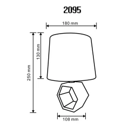 Zumaline Lampy Stołowe^Lampa stołowa z abażurem biało-czarna 25 cm