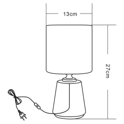 Hot Zumaline Lampa stołowa z abażurem biało-złota 27 cm