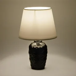 Zumaline Lampy Stołowe^Lampa stołowa z abażurem czarn-biała 31,5 cm