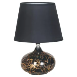 Best Zumaline Lampa stołowa z abażurem czarno-złota 27 cm