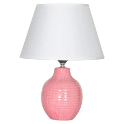 Hot Zumaline Lampa stołowa z abażurem różowo-biała 35,5 cm