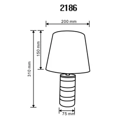 Zumaline Lampy Stołowe^Lampa stołowa z abażurem srebrno-czarna 31 cm