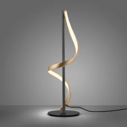 Best Paul Neuhaus Lampa stołwa LED Wi-Fi czarno-złota Q-SWING z pilotem