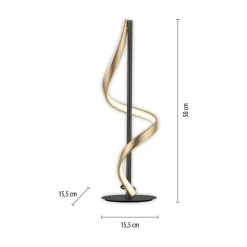 Best Paul Neuhaus Lampa stołwa LED Wi-Fi czarno-złota Q-SWING z pilotem