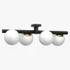 Best Luminex Lampa sufitowa 4 klosze kule czarno-złota IDRIS IV