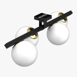 Best Luminex Lampa sufitowa 4 klosze kule czarno-złota IDRIS IV