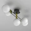 Online Luminex Lampa sufitowa 5 kloszy kule czarno-złota SATELIT V