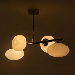 domiluce Wszystkie Lampy Sufitowe^Lampa sufitowa 4 owalne klosze złota MILO 68x30 cm
