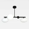 domiluce Wszystkie Lampy Sufitowe^Lampa sufitowa 4 owalne klosze czarna MILO 68x30 cm