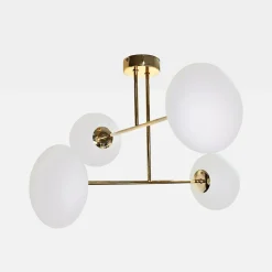 Outlet domiluce Lampa sufitowa 4 owalne klosze złota MILO 60x60 cm