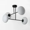 Sale domiluce Lampa sufitowa 4 owalne klosze czarna MILO 60x60 cm