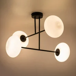 Sale domiluce Lampa sufitowa 4 owalne klosze czarna MILO 60x60 cm