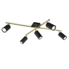 Wszystkie Lampy Sufitowe^Lampa sufitowa 5 reflektorów czarno-złota MARLEY