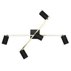 Wszystkie Lampy Sufitowe^Lampa sufitowa 5 reflektorów czarno-złota MARLEY