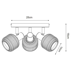 Zumaline Wszystkie Lampy Sufitowe^Lampa sufitowa 3 reflektory czarny STEM