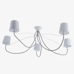 Discount Paul Neuhaus Lampa sufitowa abażur szara SPIDER 5