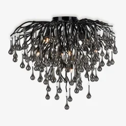 Paul Neuhaus Lampa sufitowa czarna ICICLE fi 50 cm