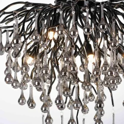 Paul Neuhaus Lampa sufitowa czarna ICICLE fi 50 cm