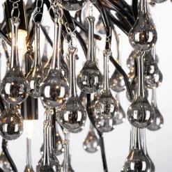 Paul Neuhaus Lampa sufitowa czarna ICICLE fi 50 cm