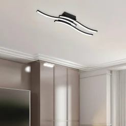 Wszystkie Lampy Sufitowe^Lampa sufitowa czarna LED ROUTE fale