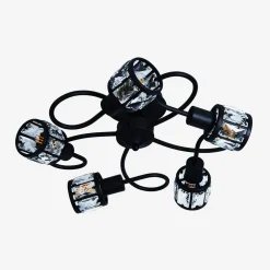 Outlet Krislamp Lampa sufitowa czarna MALTA 5
