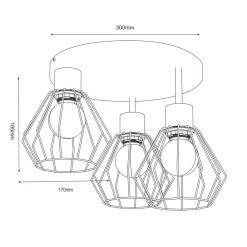 Luminex Wszystkie Lampy Sufitowe^Lampa sufitowa czarno-złota PARKLA BASKET III