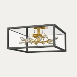 Zumaline Wszystkie Lampy Sufitowe^Lampa sufitowa czarno-złota SPRING