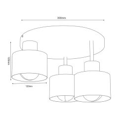 Luminex Wszystkie Lampy Sufitowe^Lampa sufitowa czarno-złota PARKLA DREK III