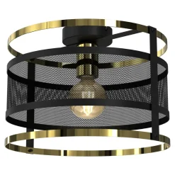 Clearance Luminex Lampa sufitowa czarno-złota RIM