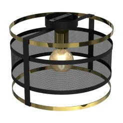 Clearance Luminex Lampa sufitowa czarno-złota RIM