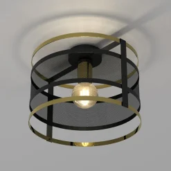Clearance Luminex Lampa sufitowa czarno-złota RIM