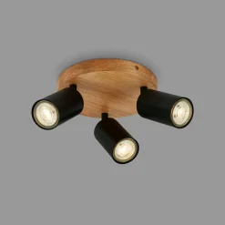 Wszystkie Lampy Sufitowe^Lampa sufitowa drewniana podstawa czarna VINTAGE III