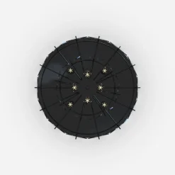 Zumaline Wszystkie Lampy Sufitowe^Lampa sufitowa dymione szkło czarna NIRA φ43 cm