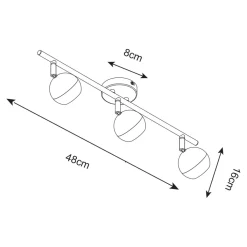 Outlet Zumaline Lampa sufitowa GASTER biała GU16016-3TU-WH