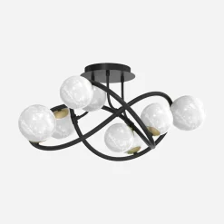 Zumaline Wszystkie Lampy Sufitowe^Lampa sufitowa kule czarno-złota NISYRO 8