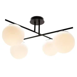 New domiluce Lampa sufitowa kule 4-punktowa czarna AURORA