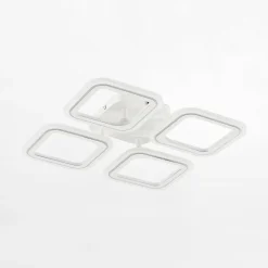 Zumaline Wszystkie Lampy Sufitowe^Lampa sufitowa LED 39,4 cm biała chrom STELLAR z pilotem