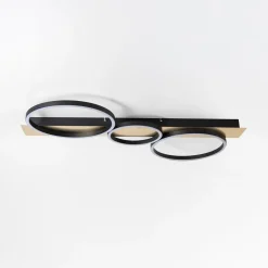 Zumaline Wszystkie Lampy Sufitowe^Lampa sufitowa LED 3 pierścienie czarno-złota PRIMO