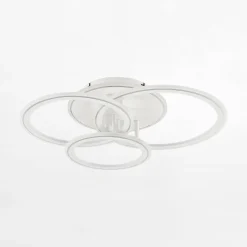 Zumaline Wszystkie Lampy Sufitowe^Lampa sufitowa LED biała chrom LUNAR z pilotem