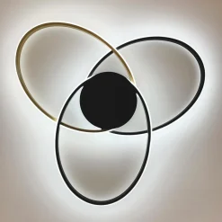 Zumaline Wszystkie Lampy Sufitowe^Lampa sufitowa LED BOLD czarno-złota