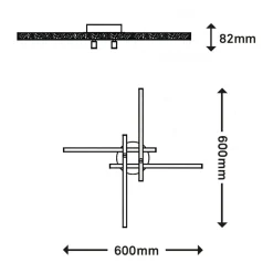 Wszystkie Lampy Sufitowe^Lampa sufitowa LED brokat chrom REY 60 cm